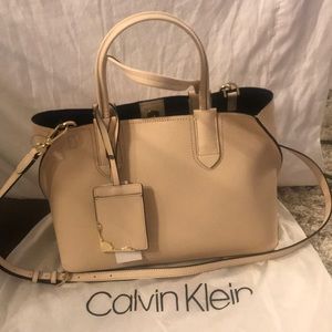 Calvin Klein cream leather bag
